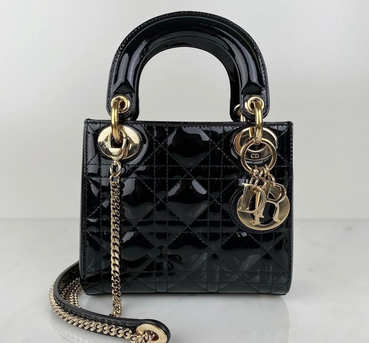 Mini Lady Dior Bag – Black Patent Leather
