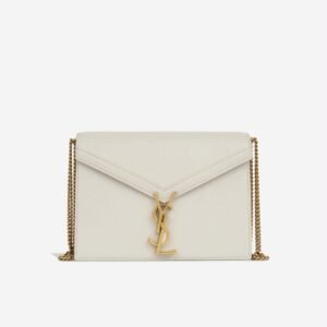 Saint Laurent Medium Cassandra Chain Bag – White