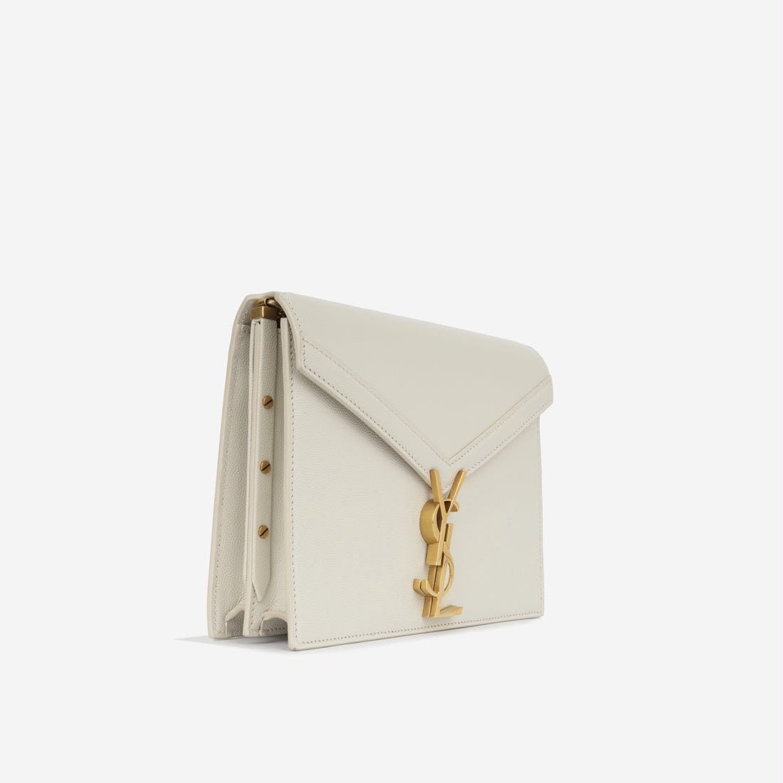 Saint Laurent Medium Cassandra Chain Bag – White - Image 4