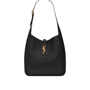 Saint Laurent Le 5 à 7 Logo Plaque Shoulder Bag – Black