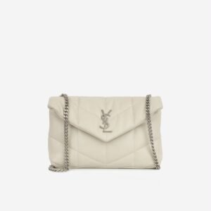 Saint Laurent Mini Lou Puffer – Blanc