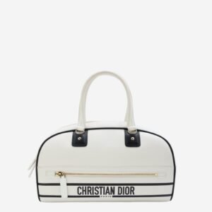 Dior Vibe Small Zip Bowling Bag – White