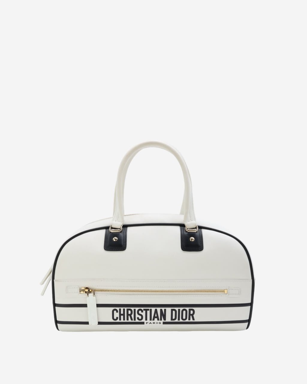 Dior Vibe Small Zip Bowling Bag – White