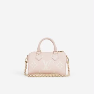 Louis Vuitton Nano Speedy Bandoulière – Rose / White Quartz Empreinte