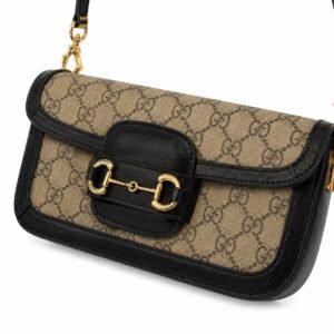 Gucci Horsebit 1955 Mini Shoulder Bag – Beige & Black