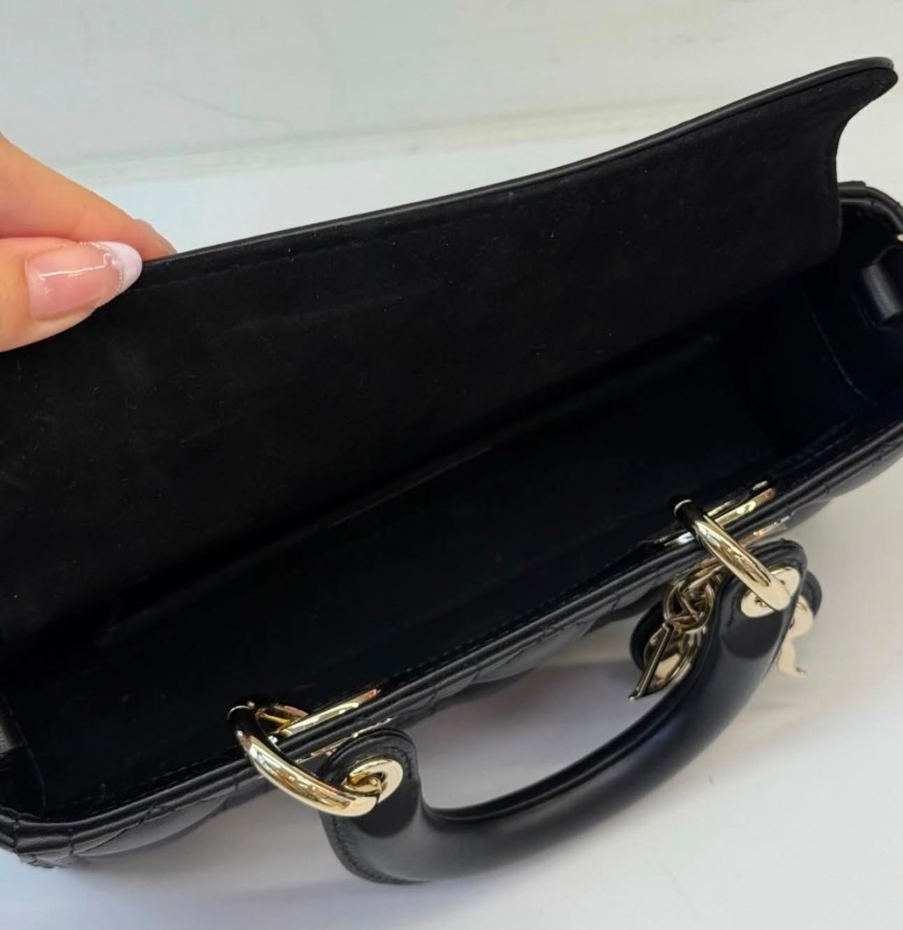 Dior Small Lady D-Joy Bag – Black Lambskin - Image 5