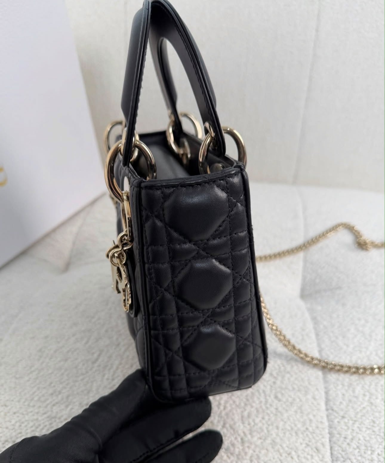 Lady Dior Mini – Black Lambskin - Image 3